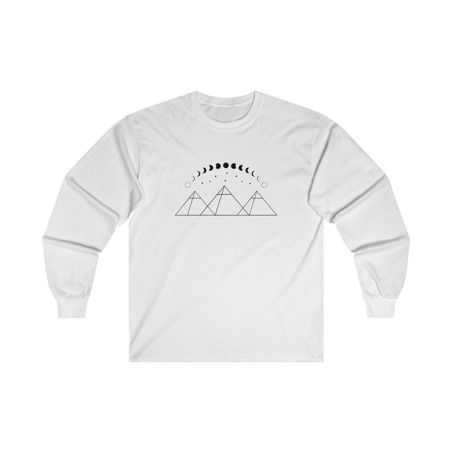 Pyramids and Moon Phases Long Sleeve Tee