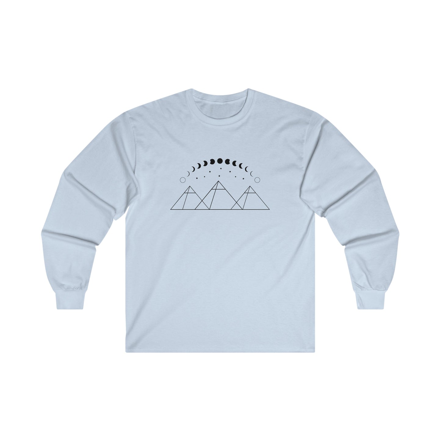 Pyramids and Moon Phases Long Sleeve Tee