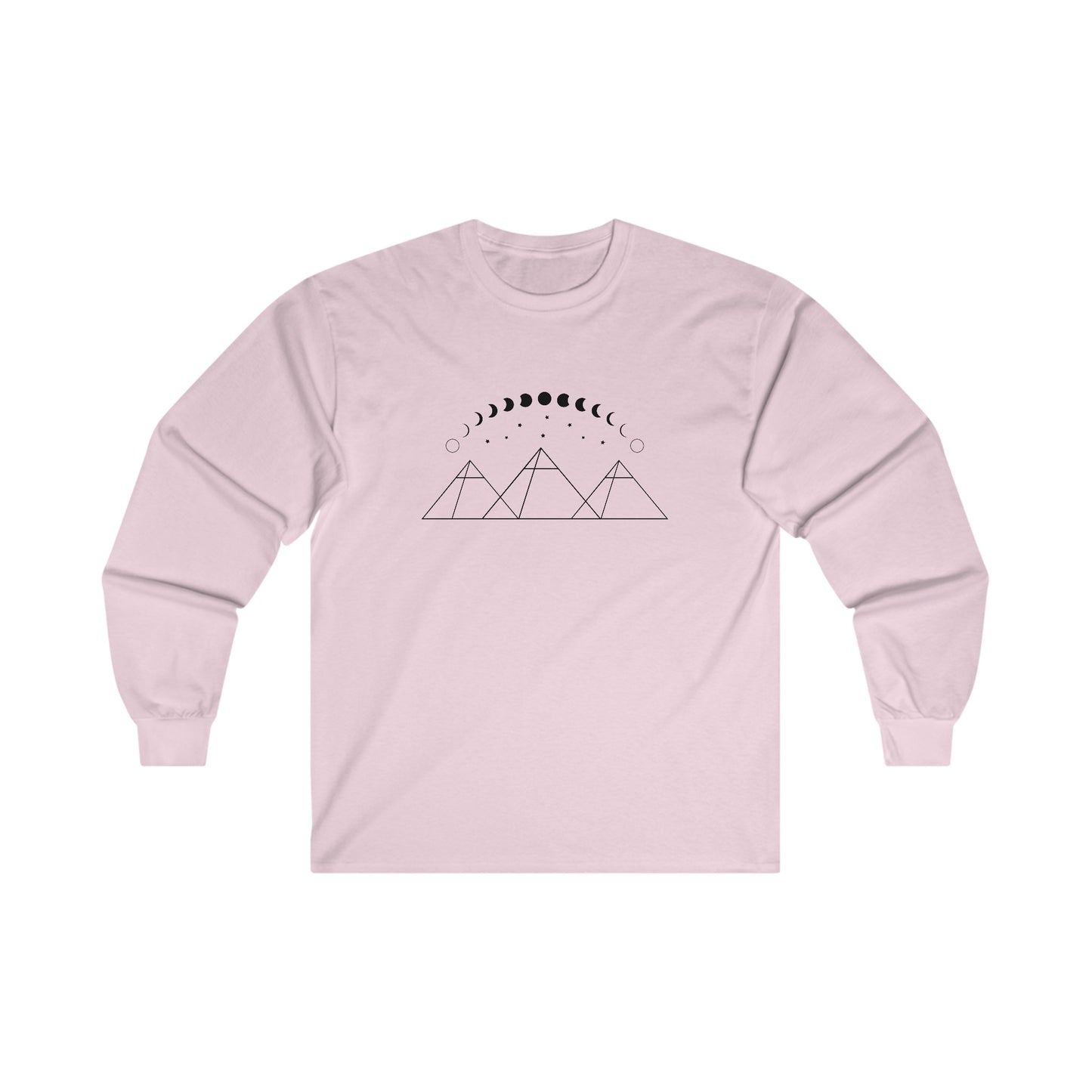 Pyramids and Moon Phases Long Sleeve Tee