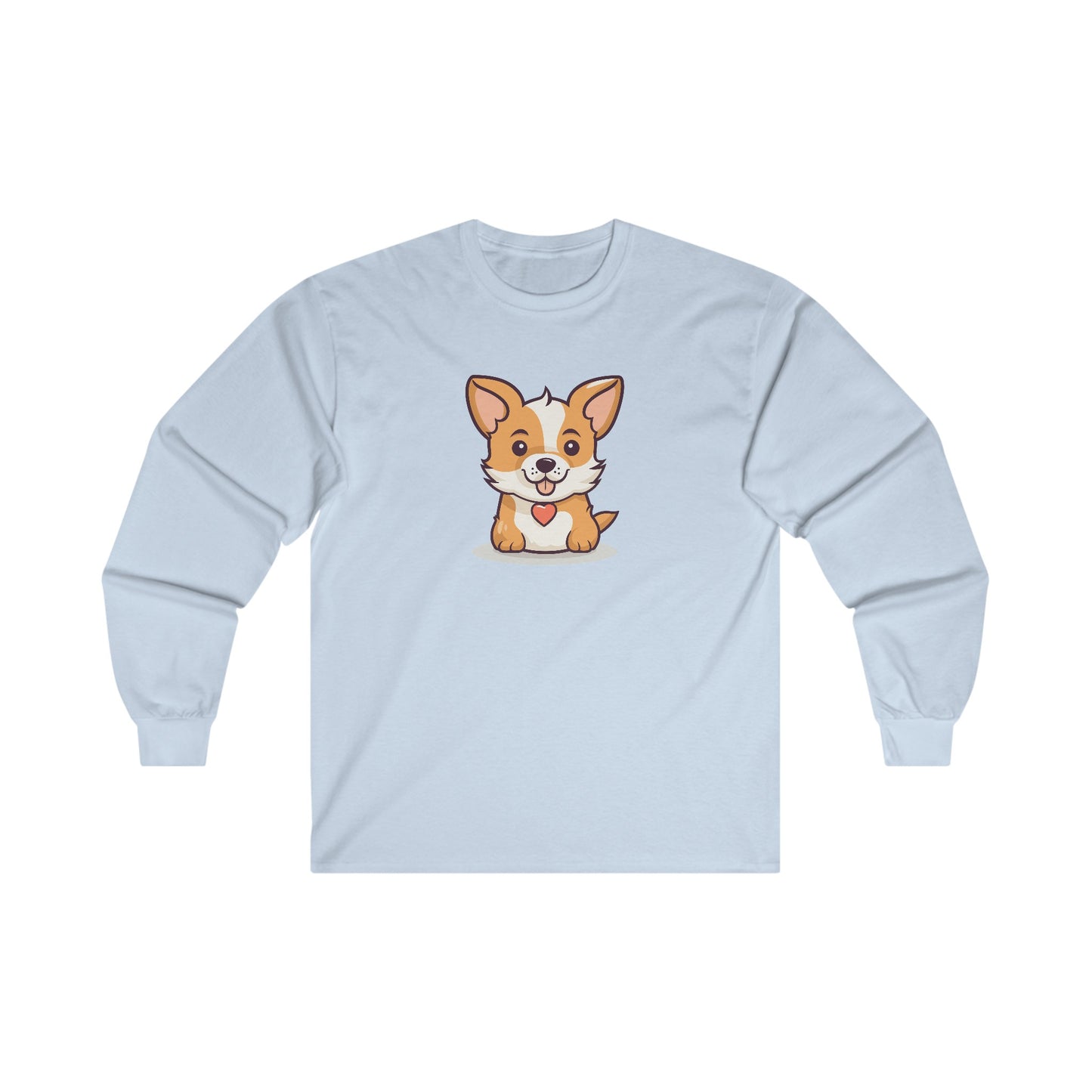 Cute Dog with Heart Long Sleeve Tee