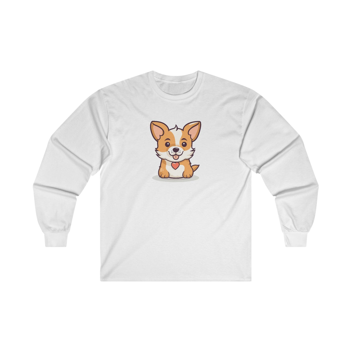 Cute Dog with Heart Long Sleeve Tee