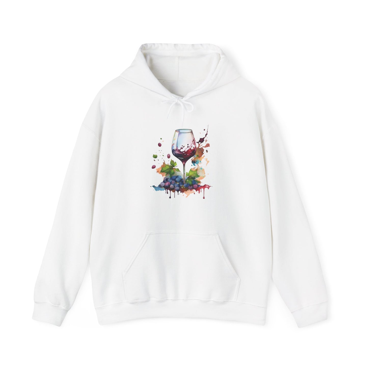 Watercolor Red Wine Hooded Sweatshirt