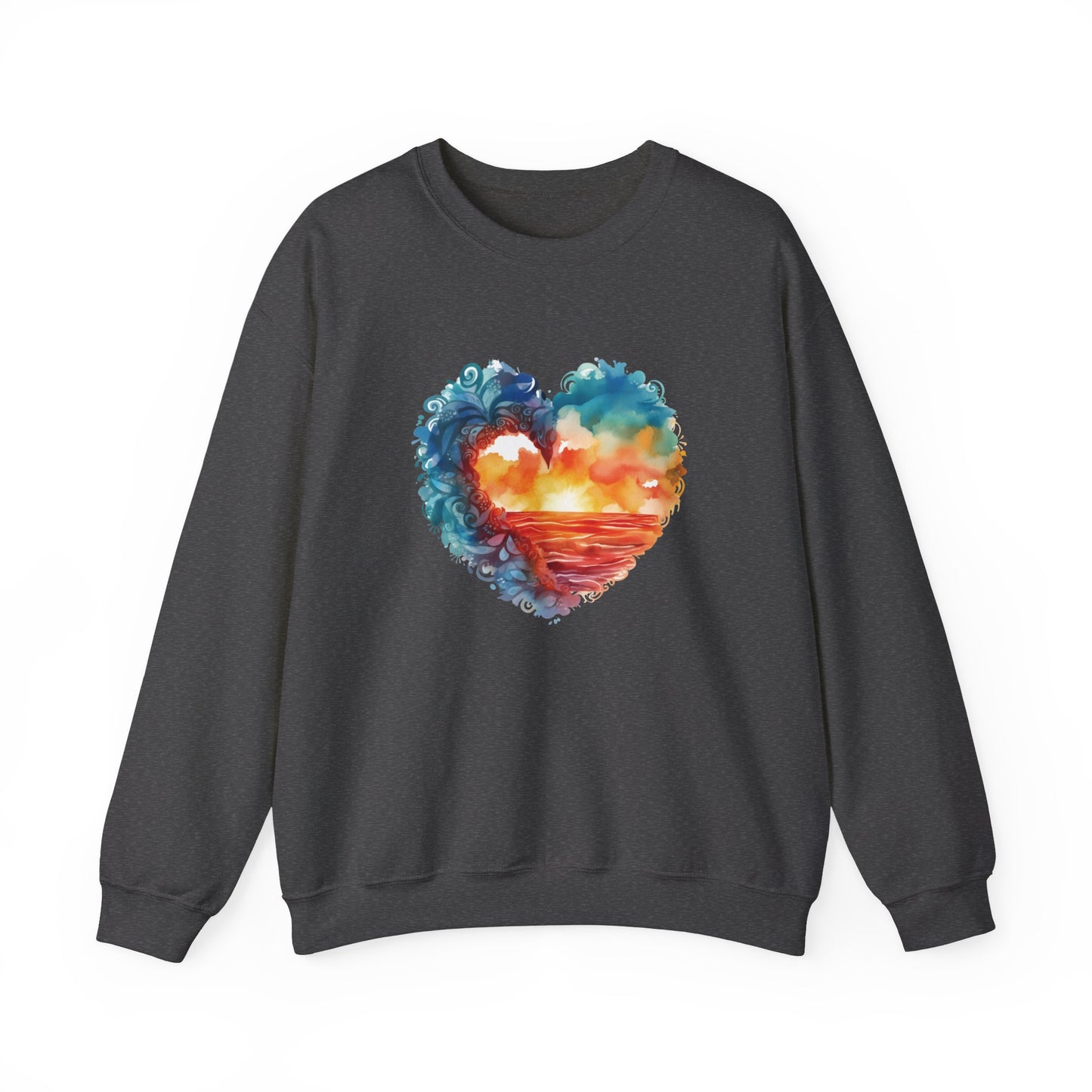 Abstract Sunset Heart Sweatshirt