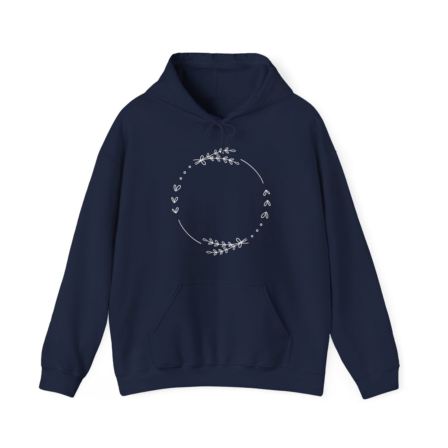 Leaf and Hearts Circle Hooded Sweatshirt