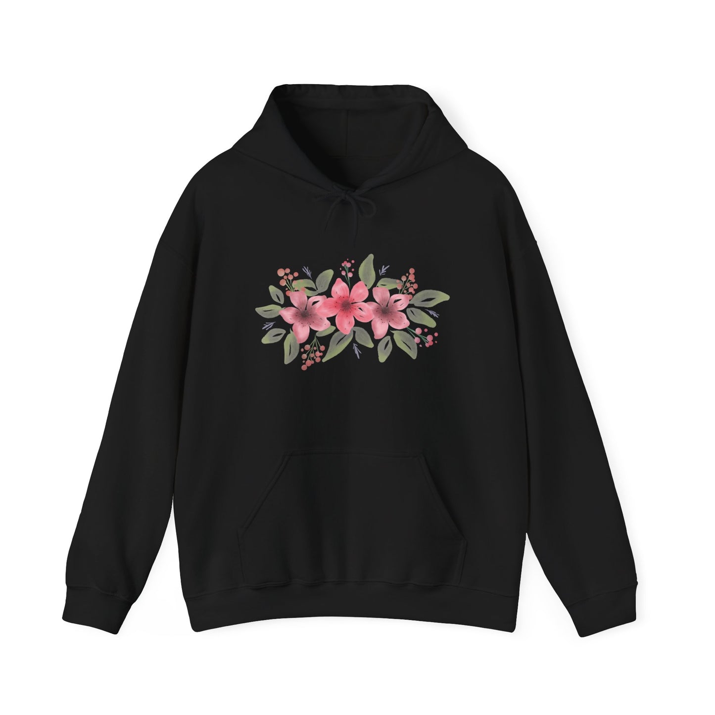 Pink Flowers Hooded Sweatshirt