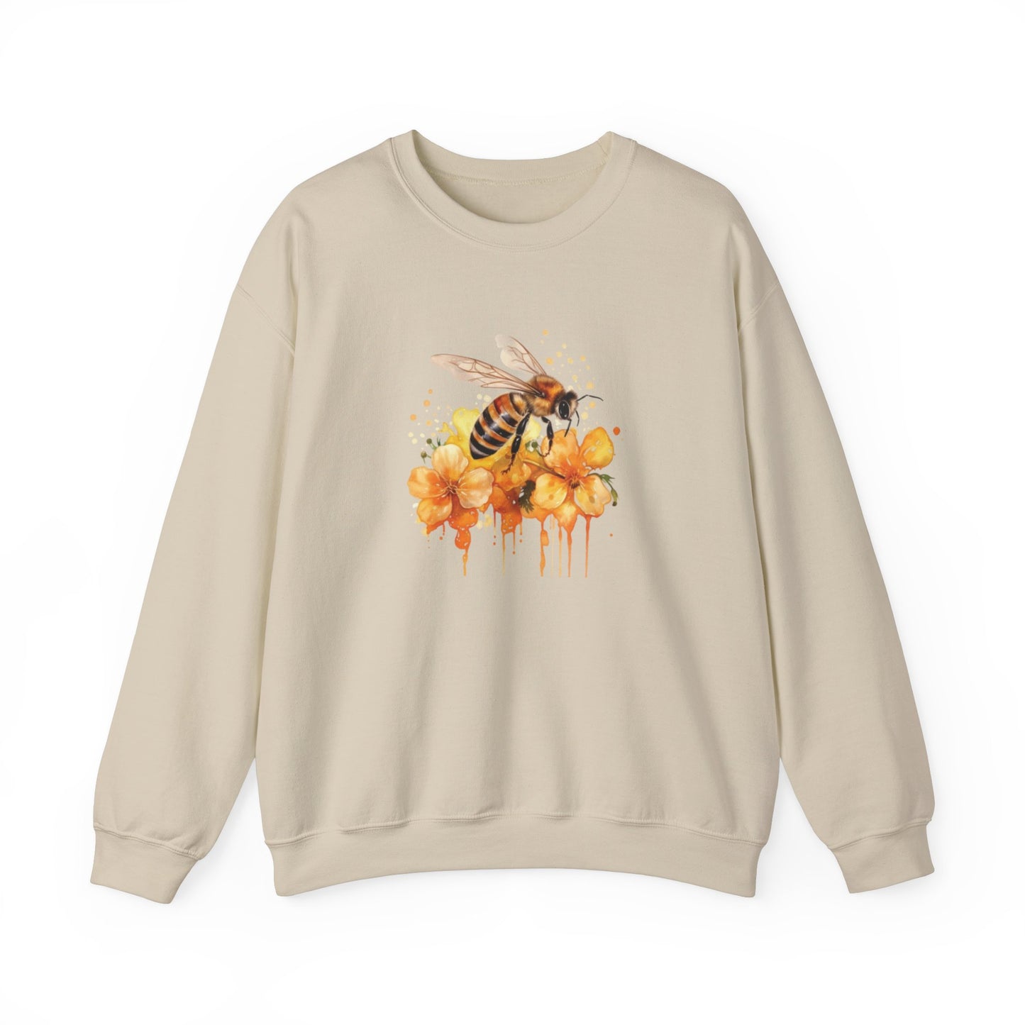 Watercolor Bee and Flowers Sweatshirt