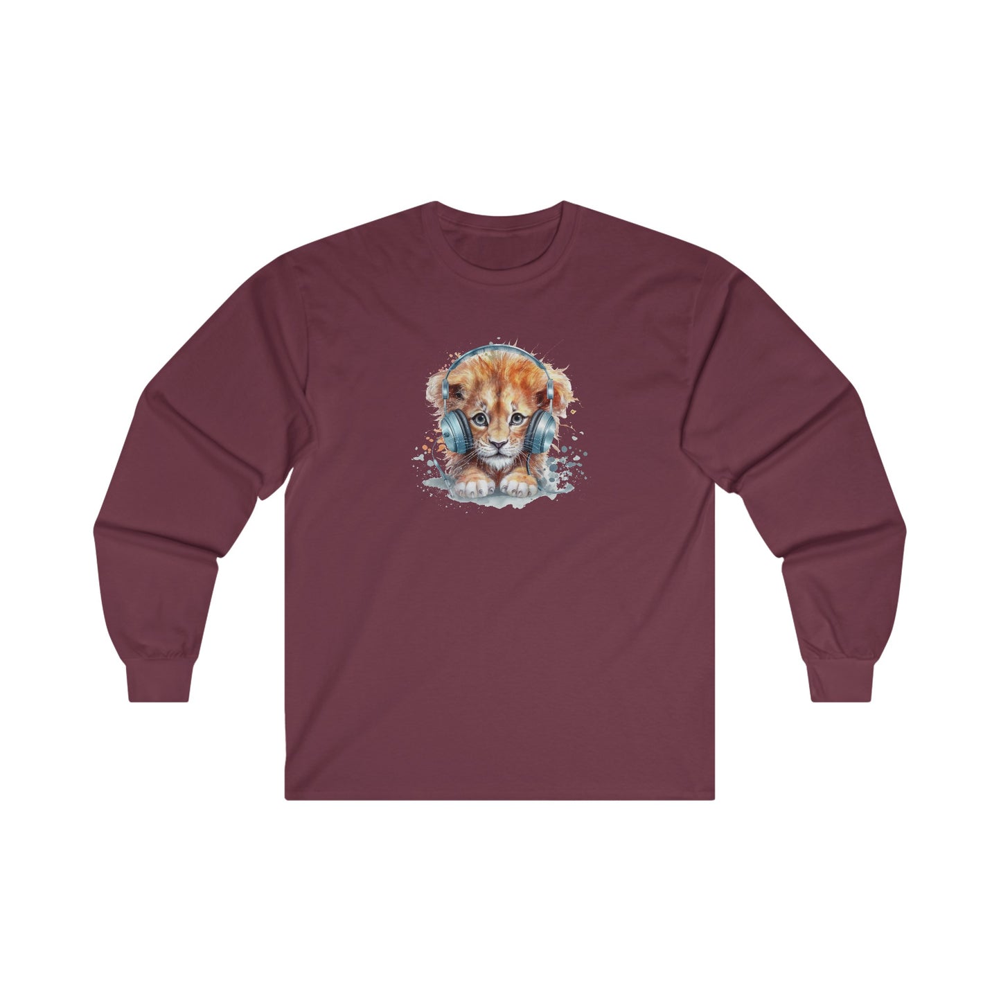 Lion with Headphones Long Sleeve Tee
