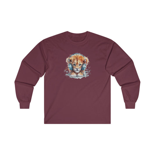 Lion with Headphones Long Sleeve Tee