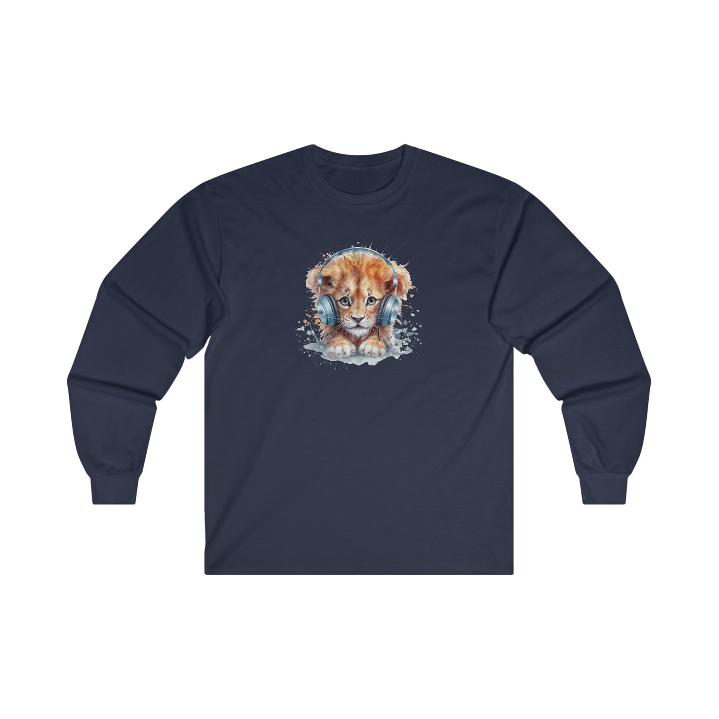 Lion with Headphones Long Sleeve Tee
