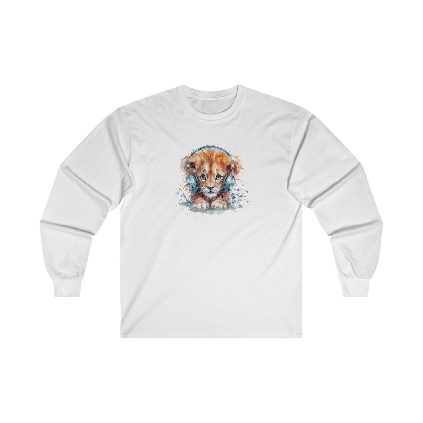 Lion with Headphones Long Sleeve Tee