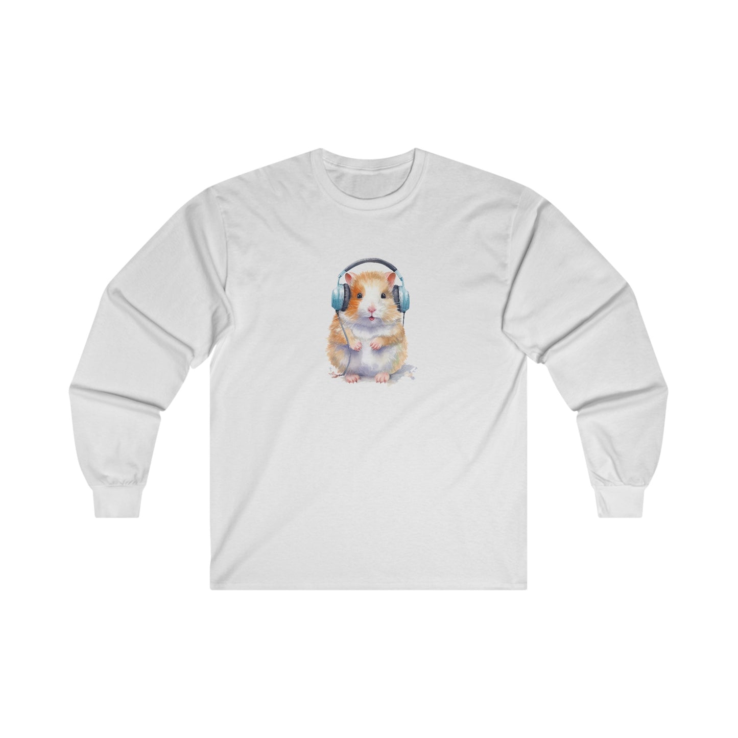 Hamster with Headphones Long Sleeve Tee