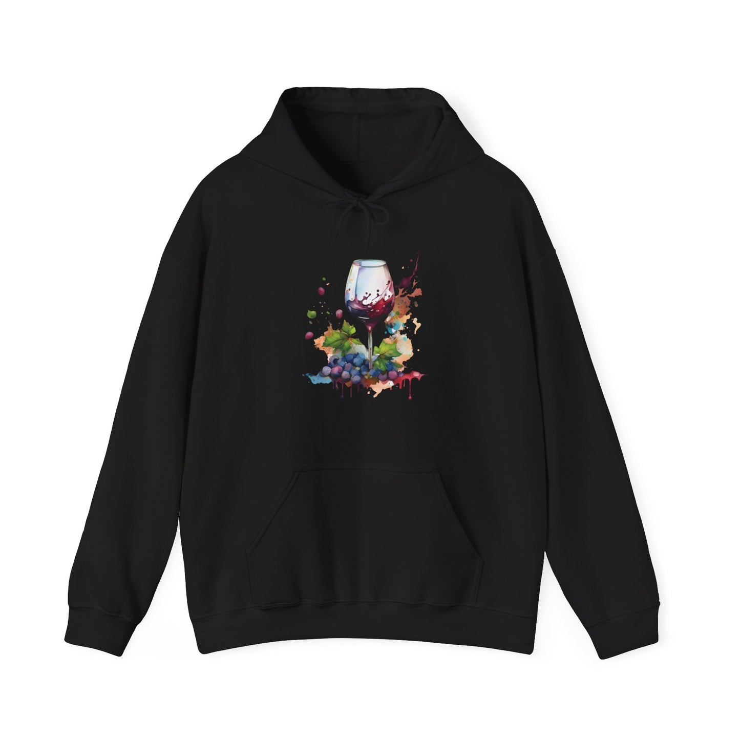 Watercolor Red Wine Hooded Sweatshirt