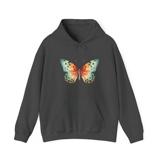 Watercolor Butterfly Hooded Sweatshirt