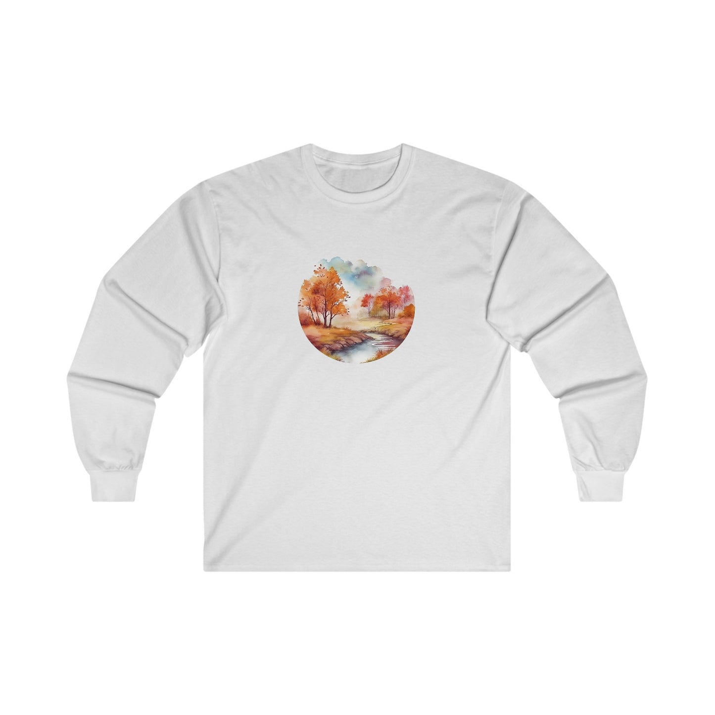 Autumn Landscape Watercolor Long Sleeve Tee