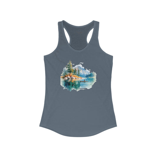 Watercolor Lake Racerback Tank
