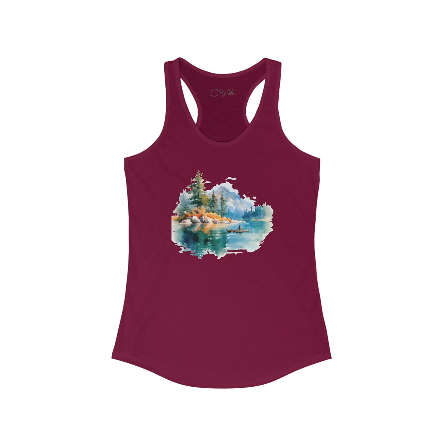 Watercolor Lake Racerback Tank