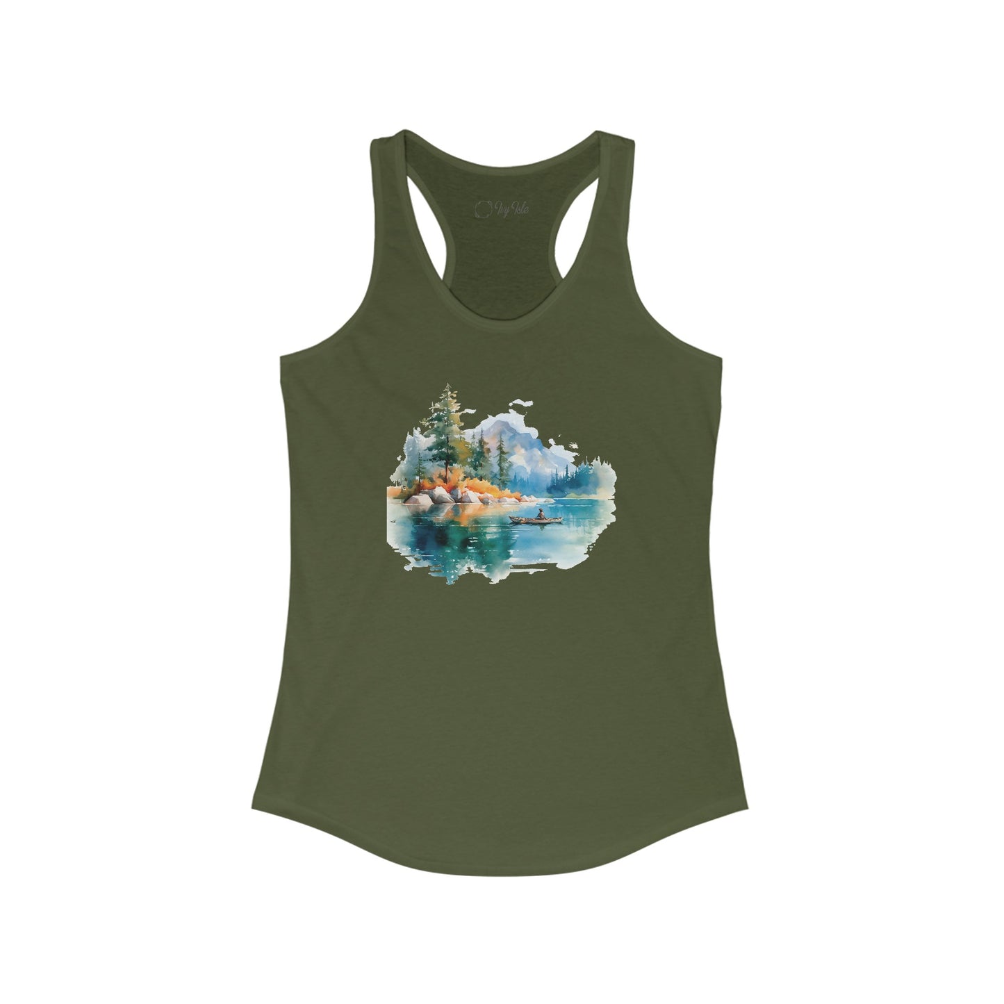 Watercolor Lake Racerback Tank