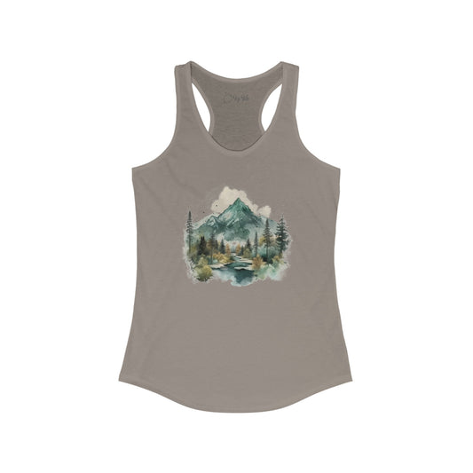 Watercolor Mountains Racerback Tank