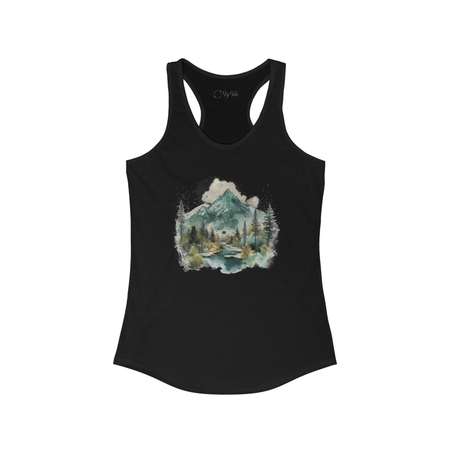 Watercolor Mountains Racerback Tank