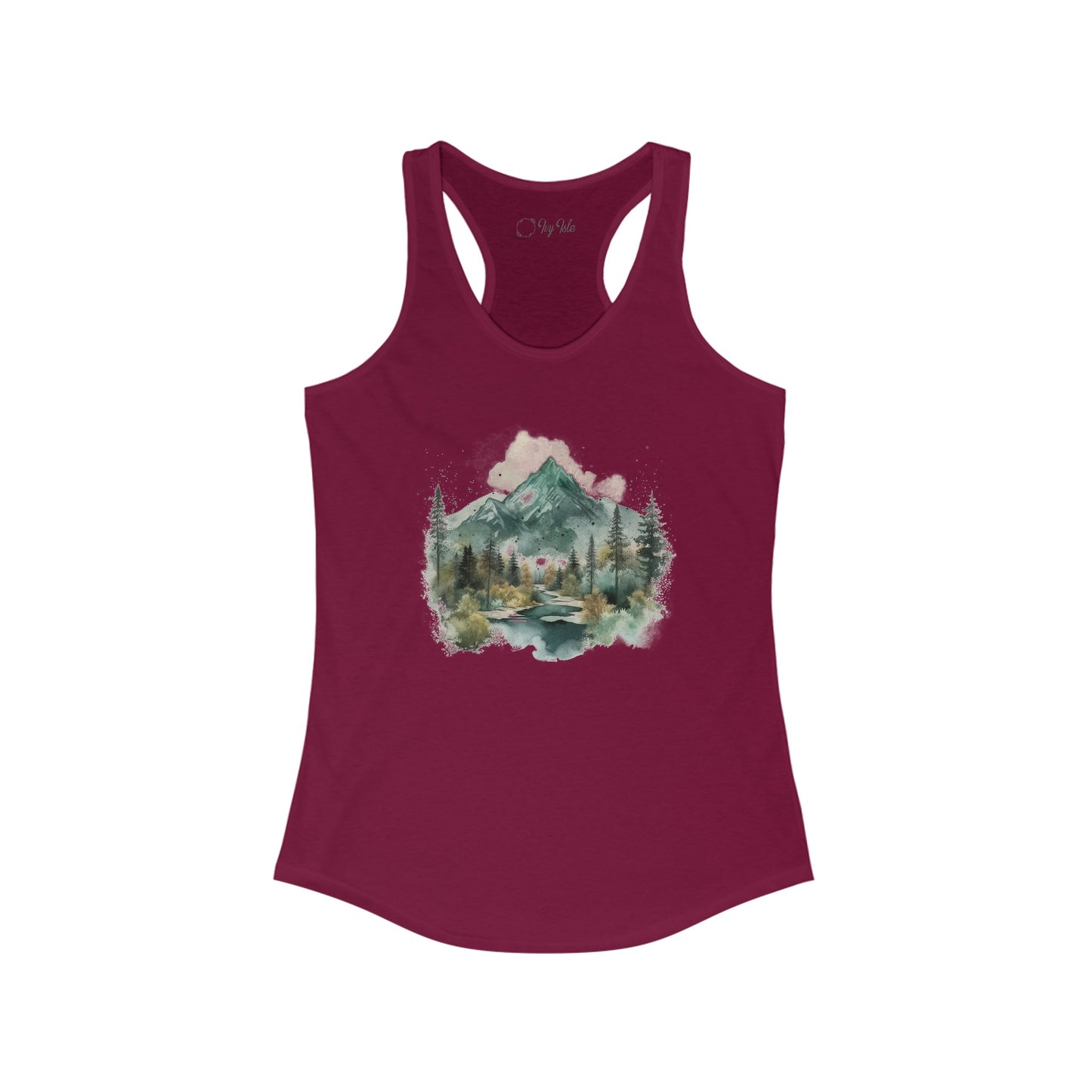 Watercolor Mountains Racerback Tank