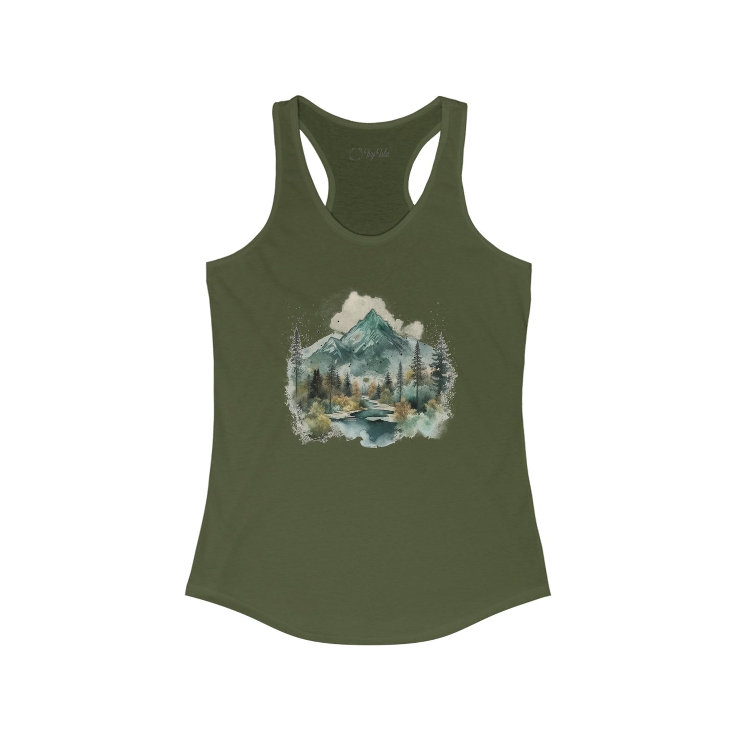Watercolor Mountains Racerback Tank