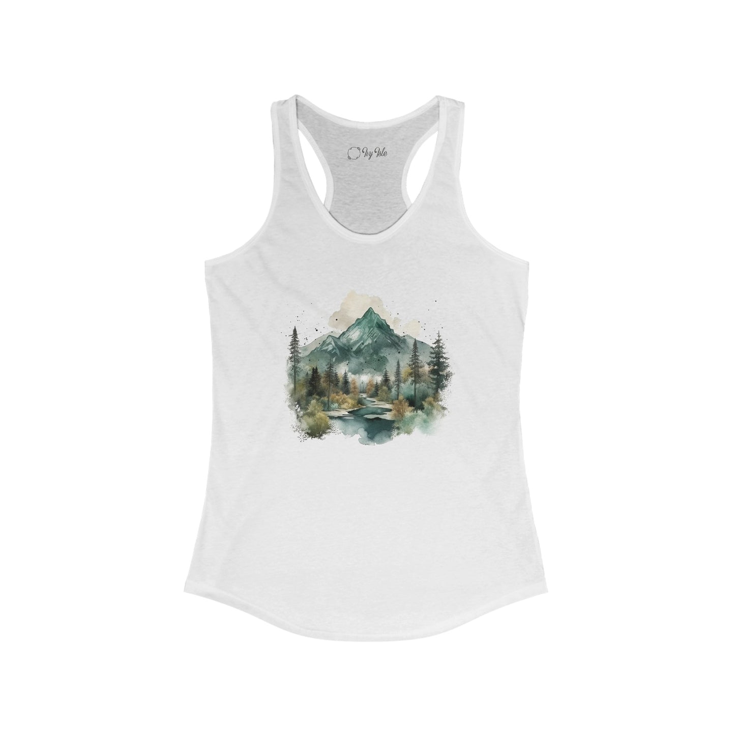 Watercolor Mountains Racerback Tank