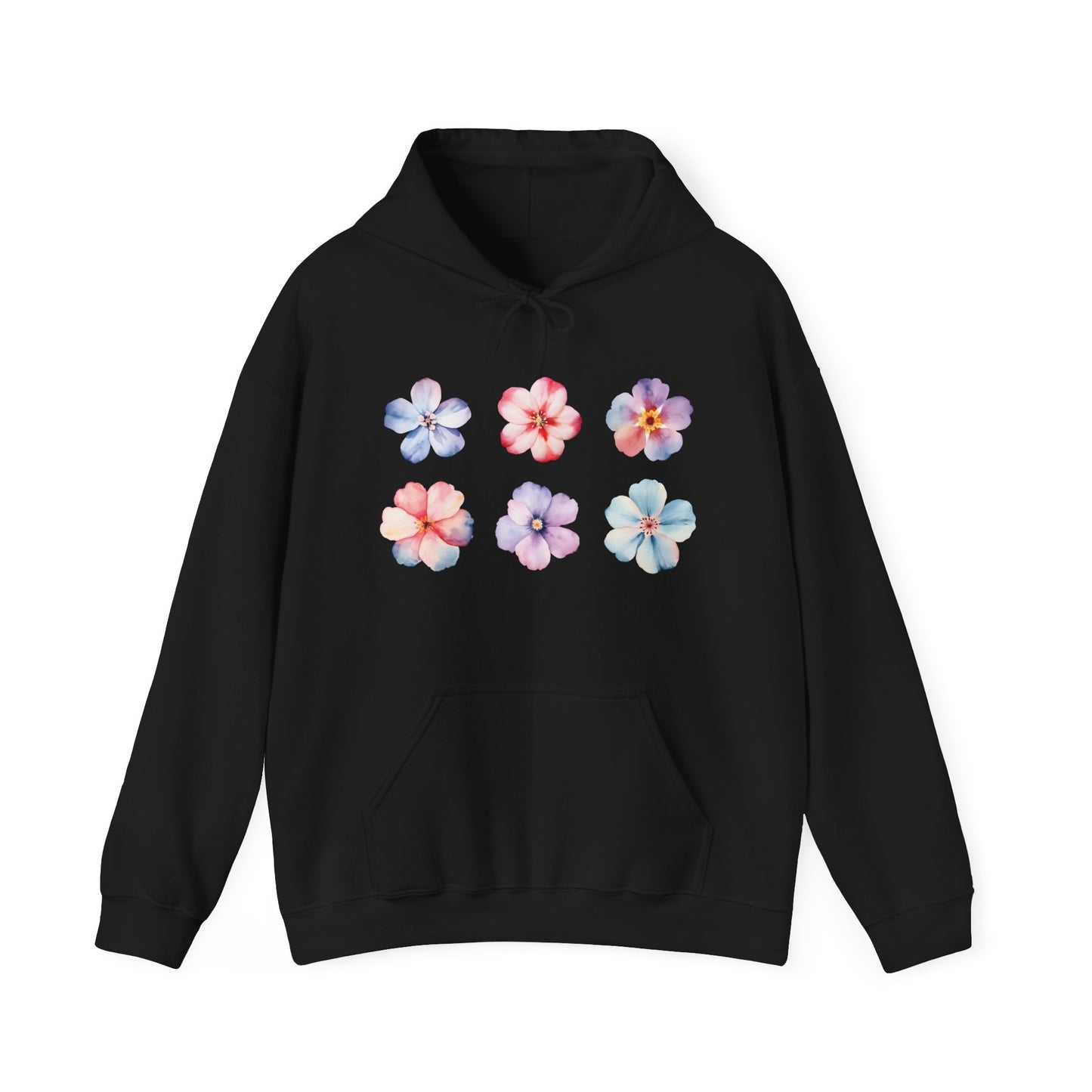 Watercolor Flowers Set Hooded Sweatshirt