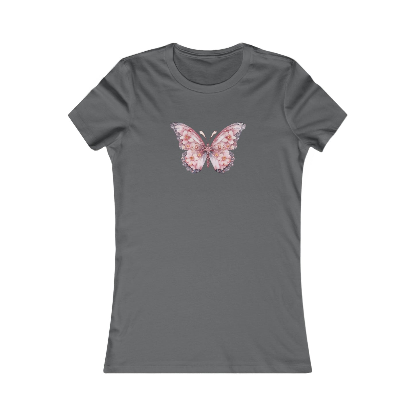 Floral Butterfly Fitted Tee