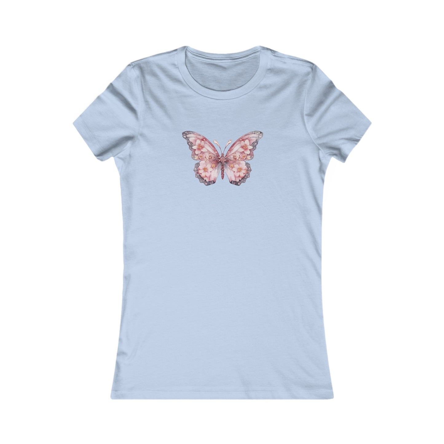 Floral Butterfly Fitted Tee