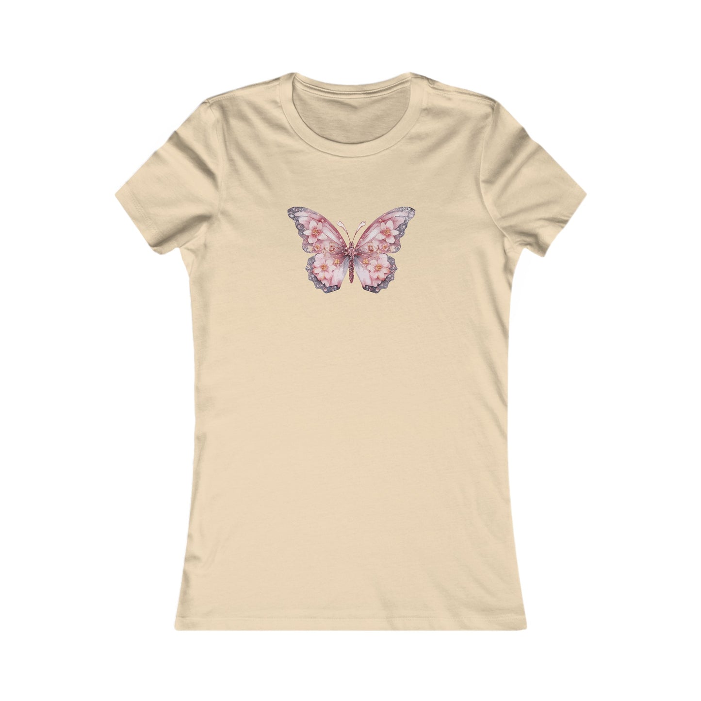 Floral Butterfly Fitted Tee