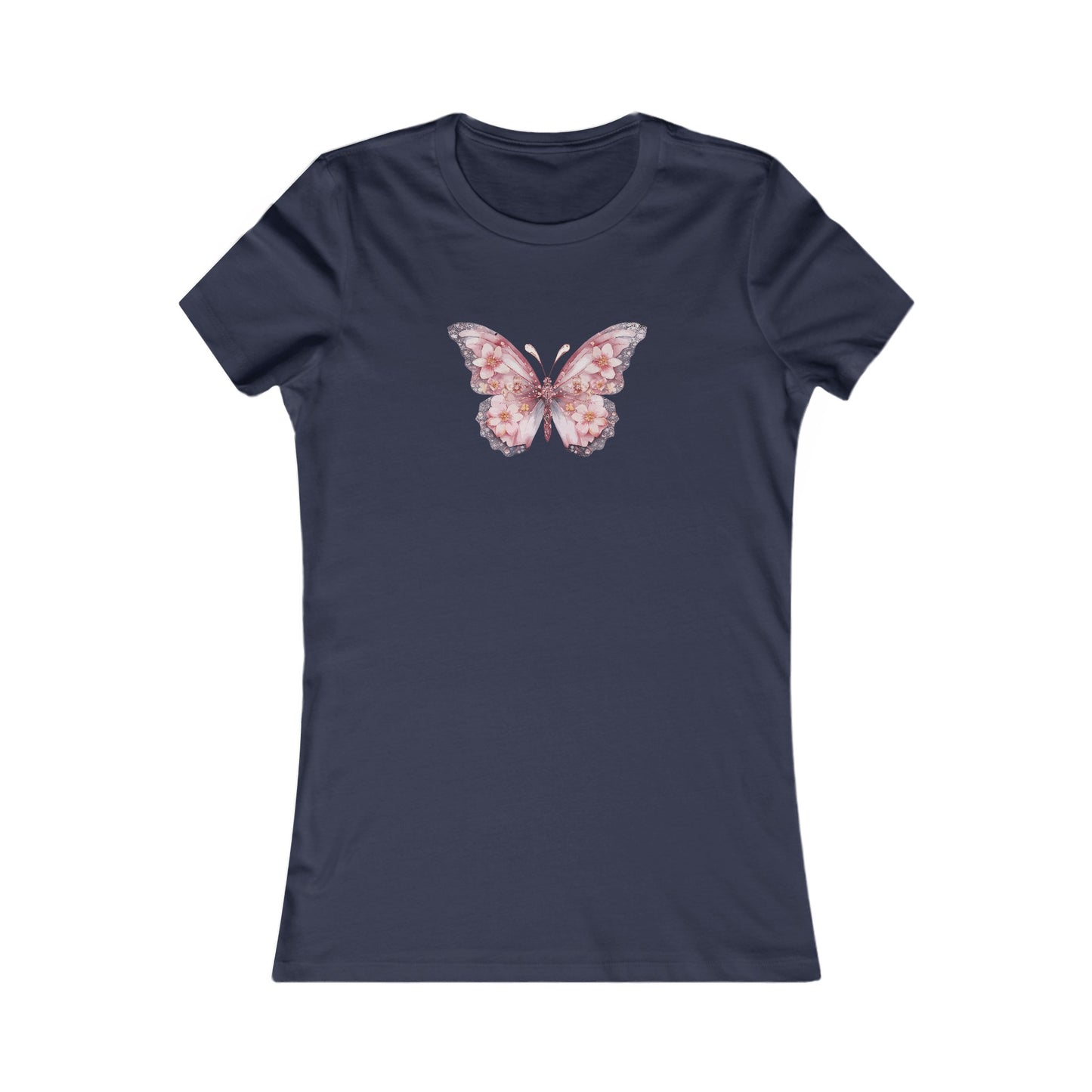 Floral Butterfly Fitted Tee