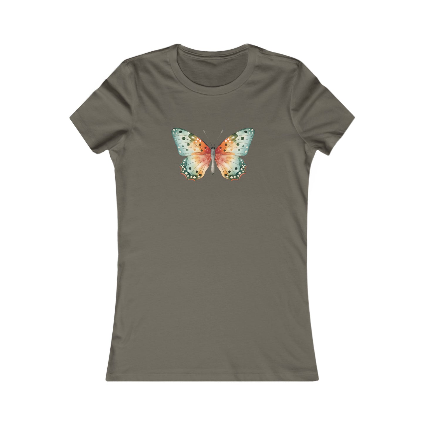 Watercolor Butterfly Fitted Tee