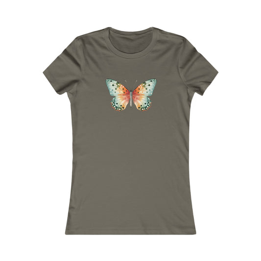 Watercolor Butterfly Fitted Tee