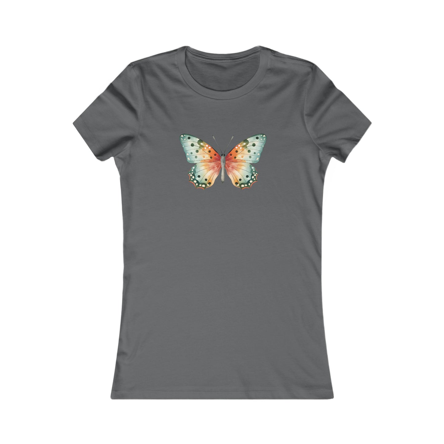 Watercolor Butterfly Fitted Tee
