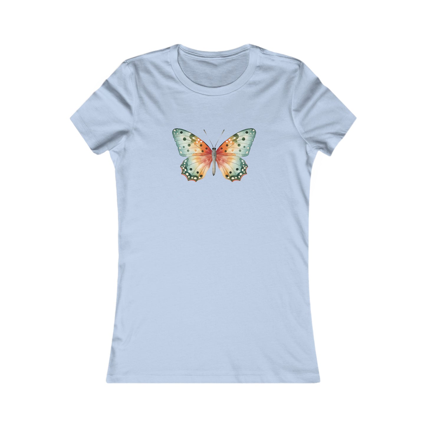 Watercolor Butterfly Fitted Tee