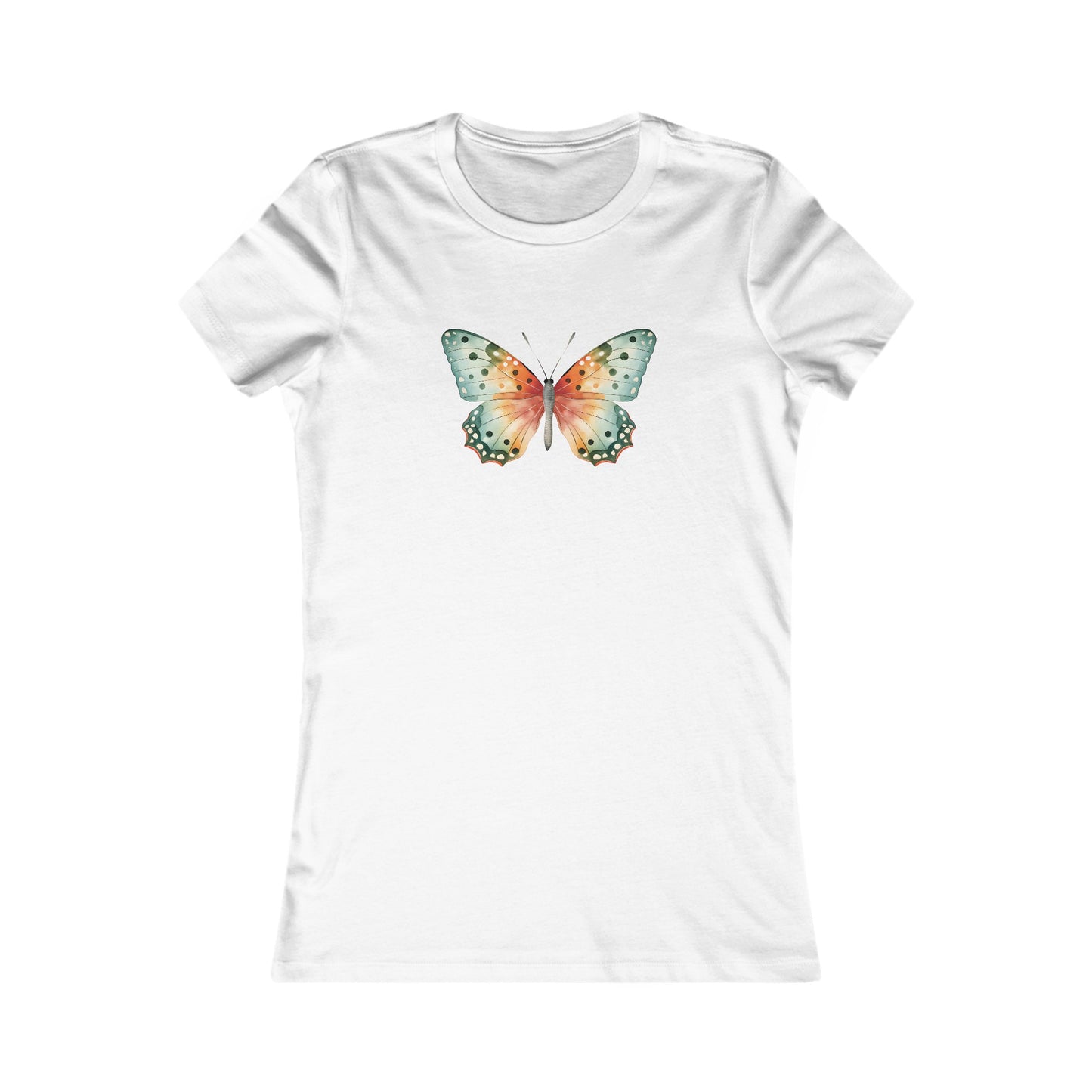 Watercolor Butterfly Fitted Tee