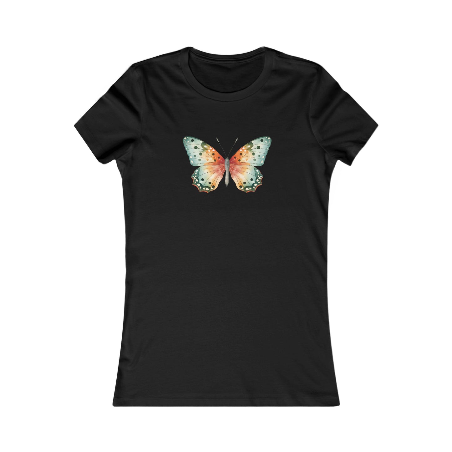 Watercolor Butterfly Fitted Tee