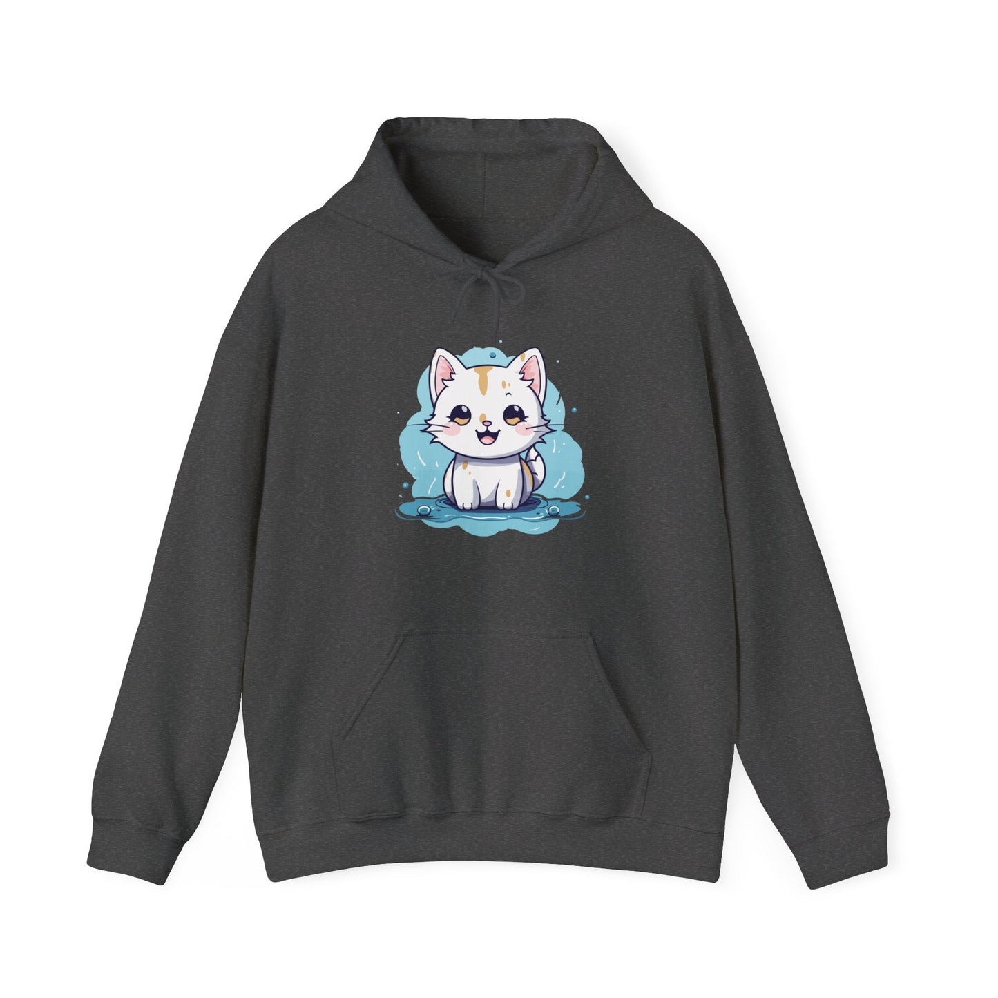 Cute Blue Cat Hooded Sweatshirt