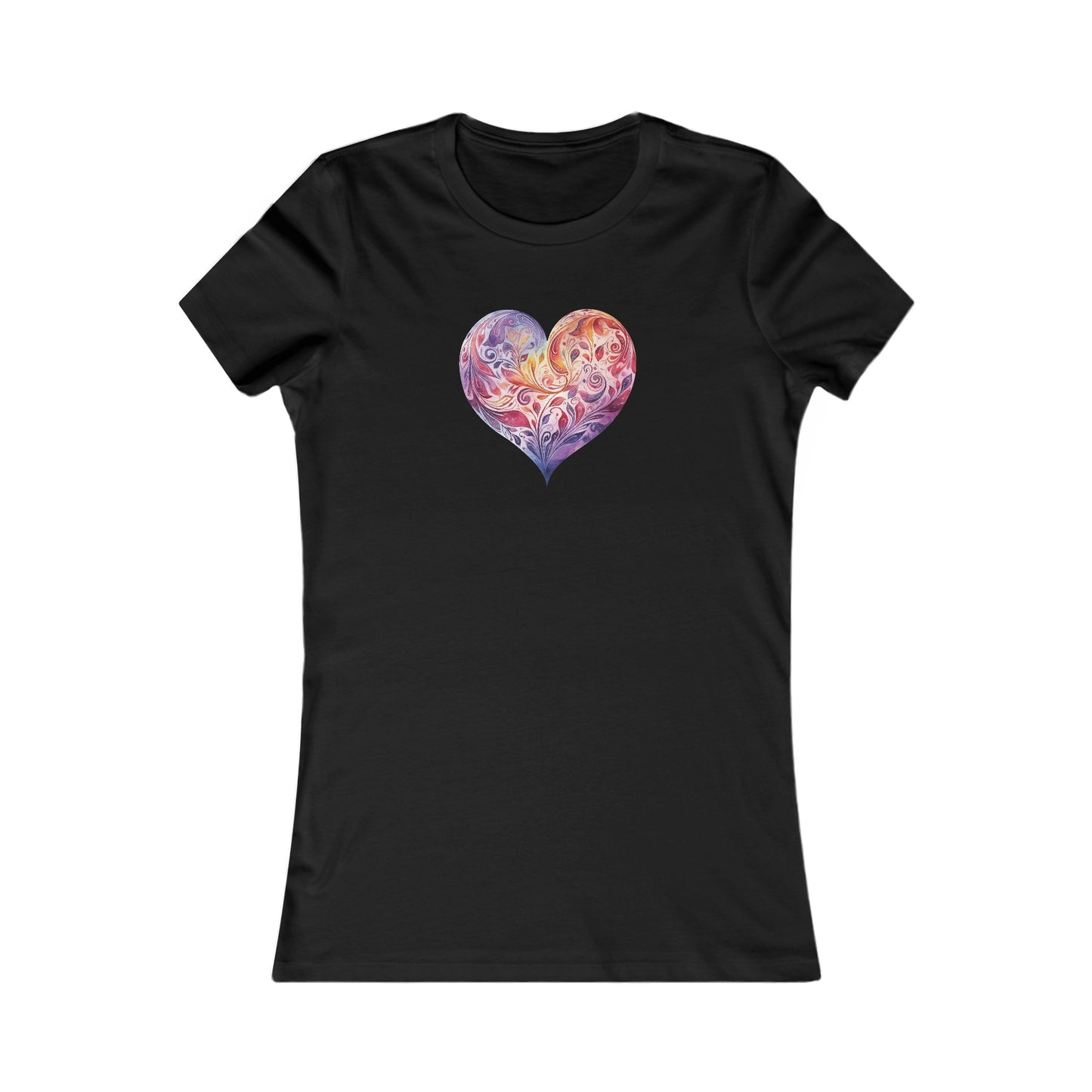 Watercolor Heart Fitted Tee 003