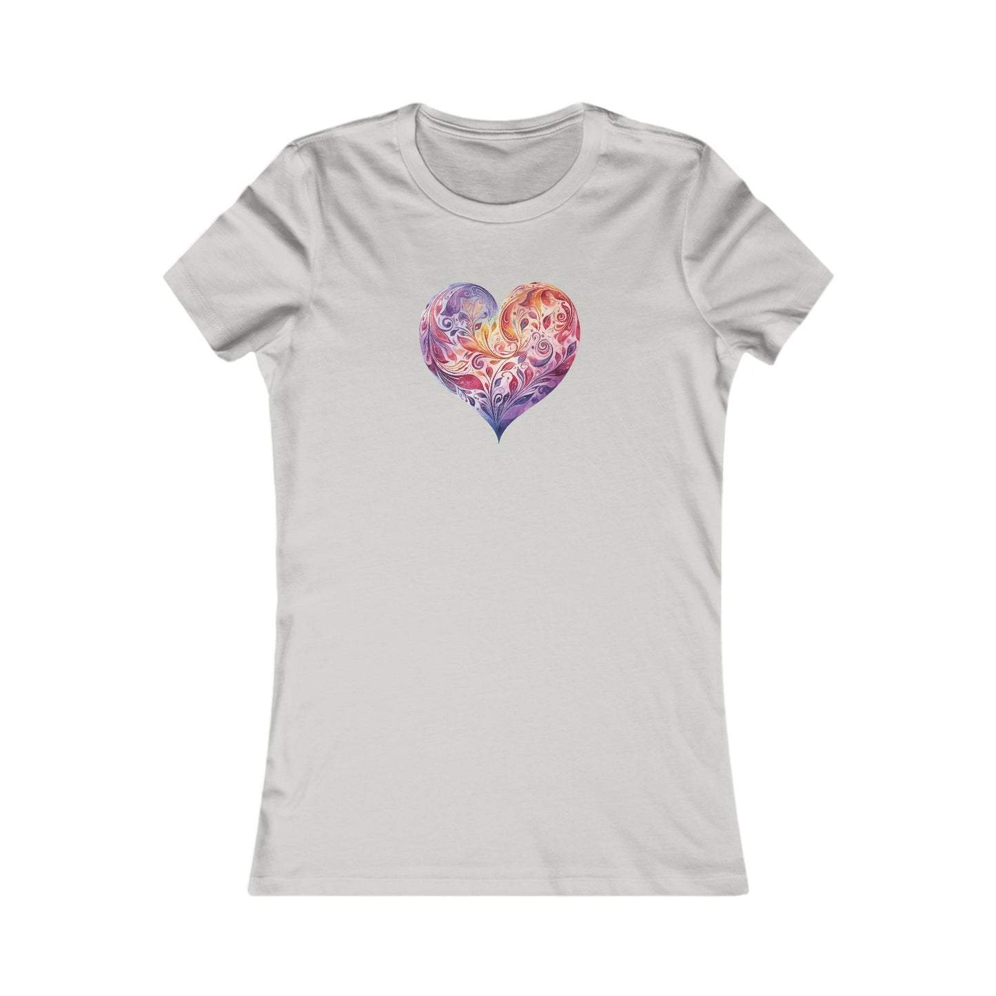 Watercolor Heart Fitted Tee 003