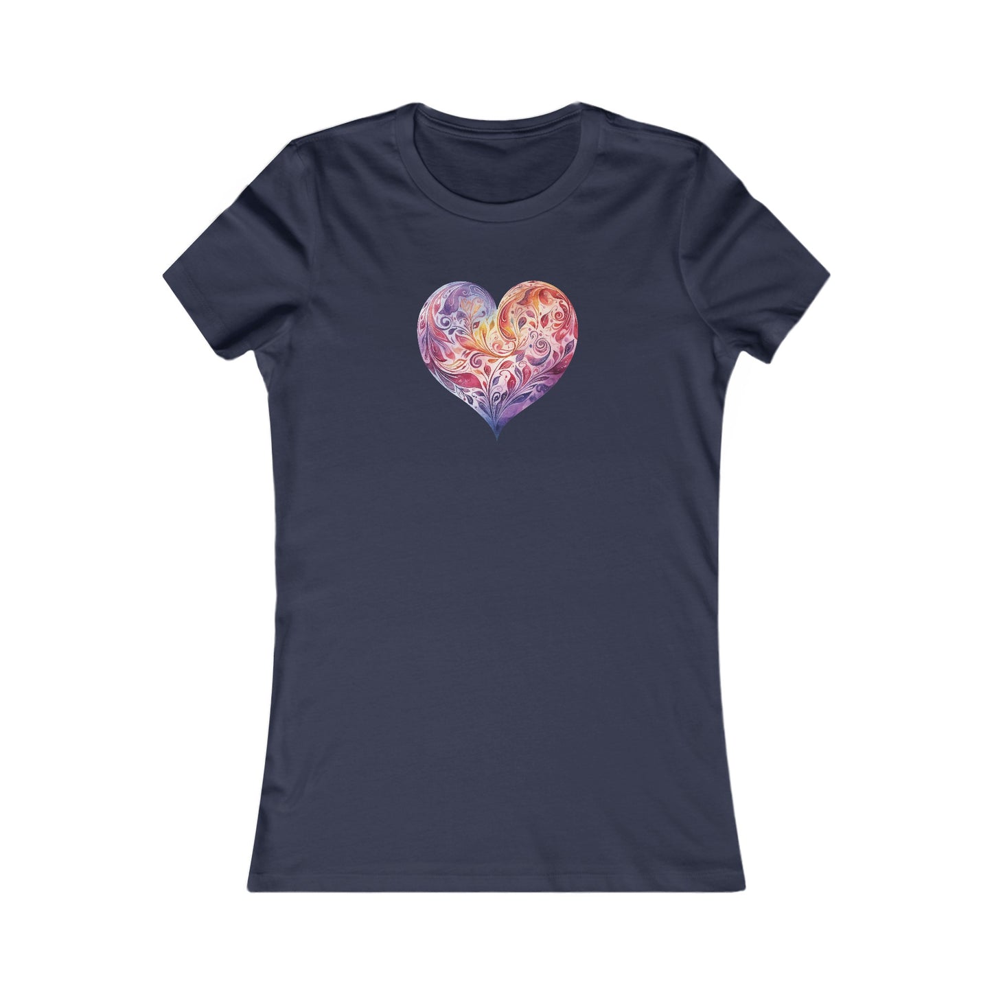 Watercolor Heart Fitted Tee 003