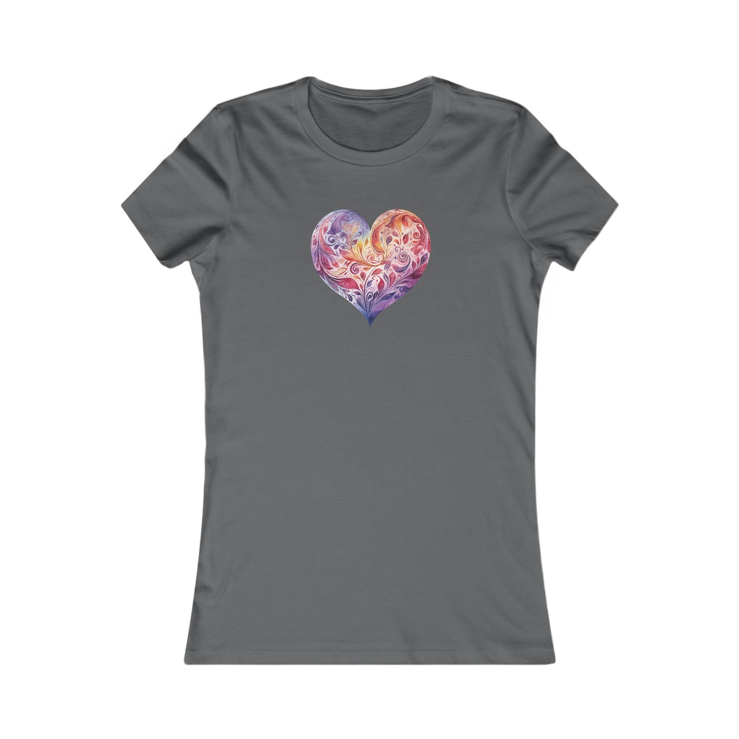 Watercolor Heart Fitted Tee 003