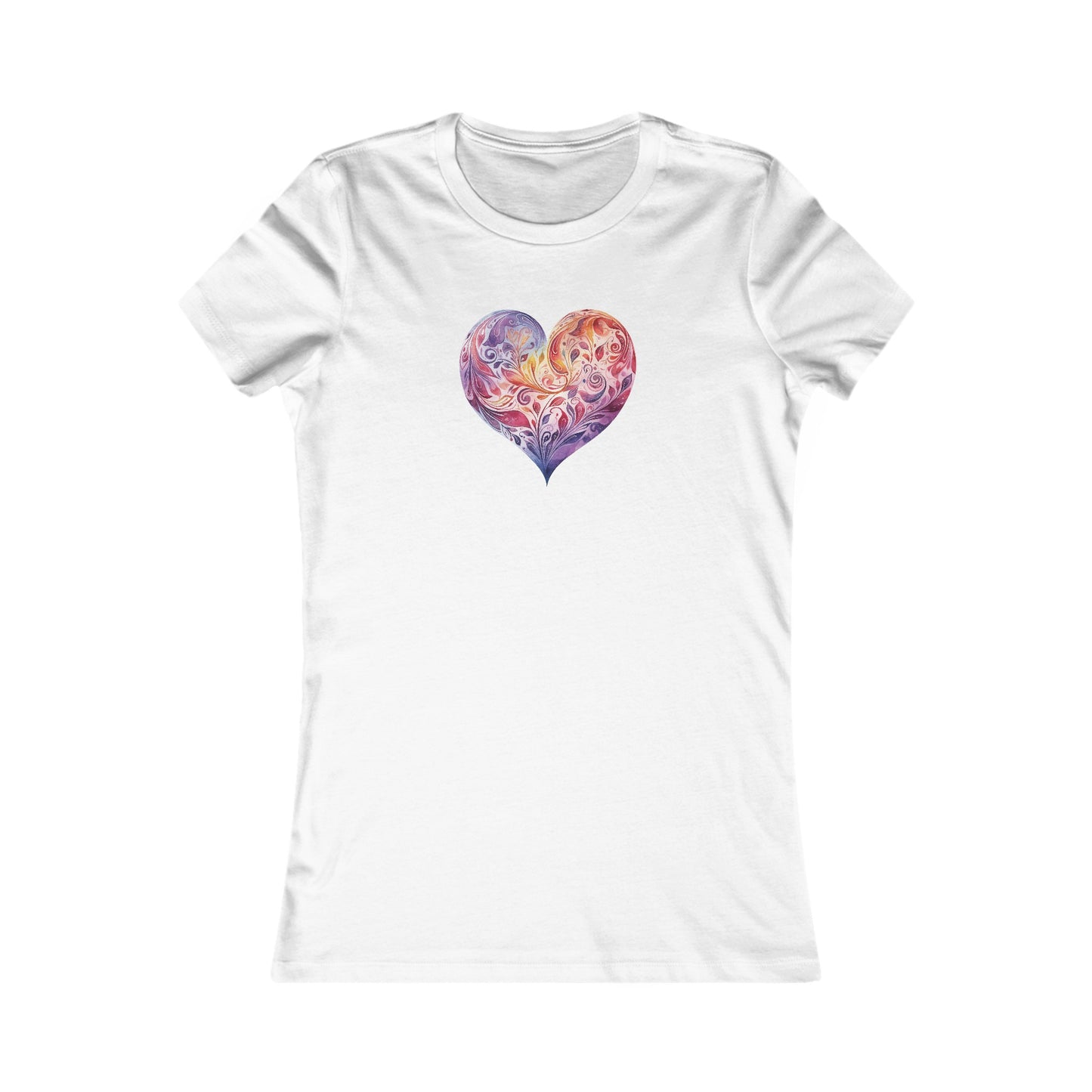 Watercolor Heart Fitted Tee 003