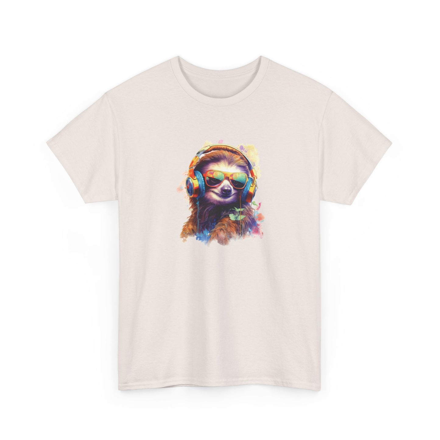 Sloth with Headphones Short Sleeve Tee