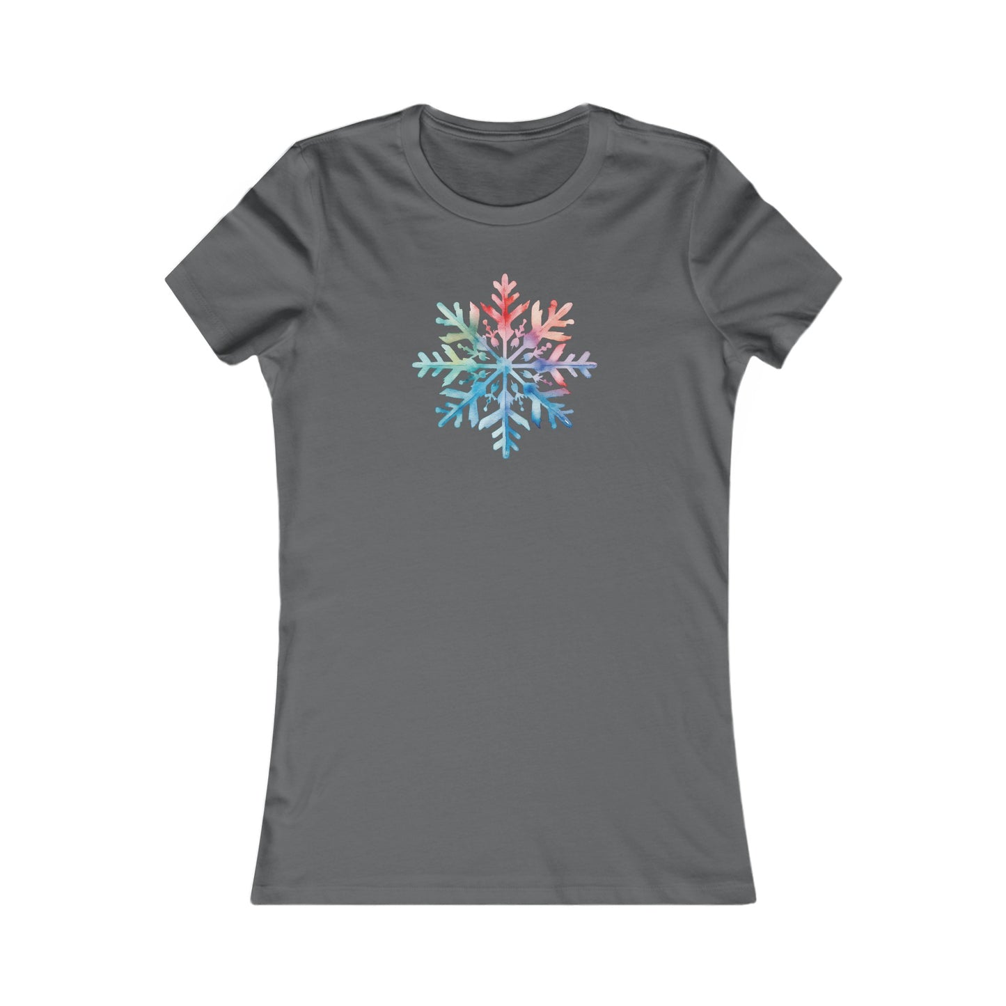Watercolor Snowflake Fitted Tee