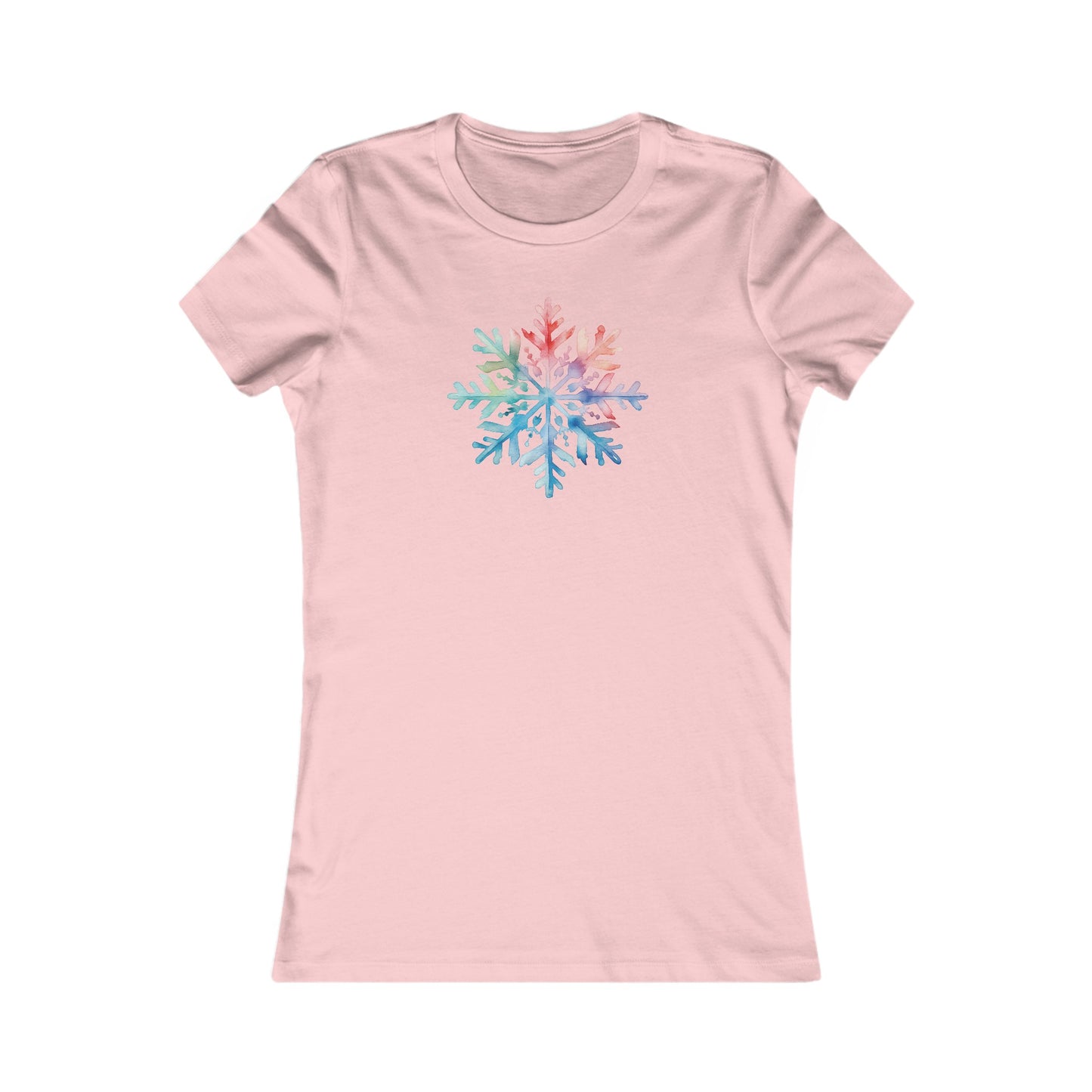 Watercolor Snowflake Fitted Tee