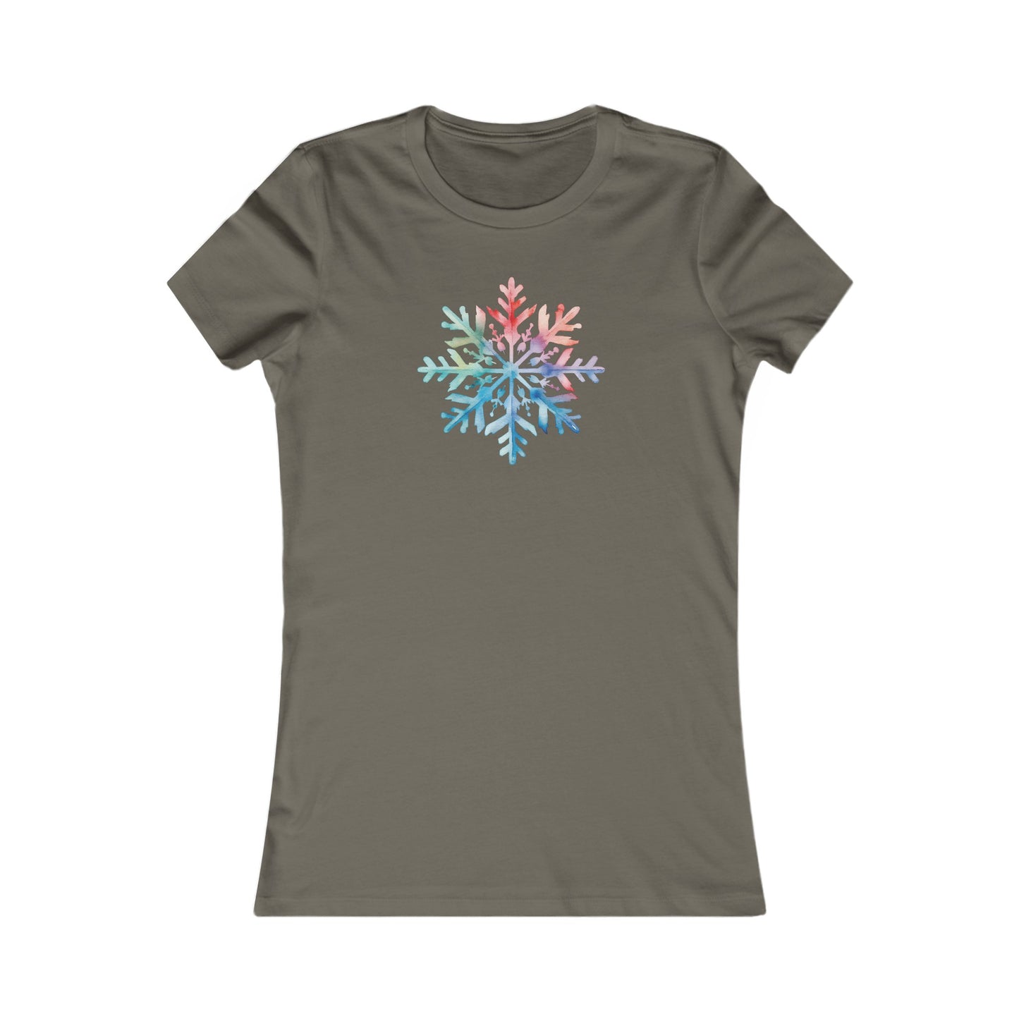 Watercolor Snowflake Fitted Tee