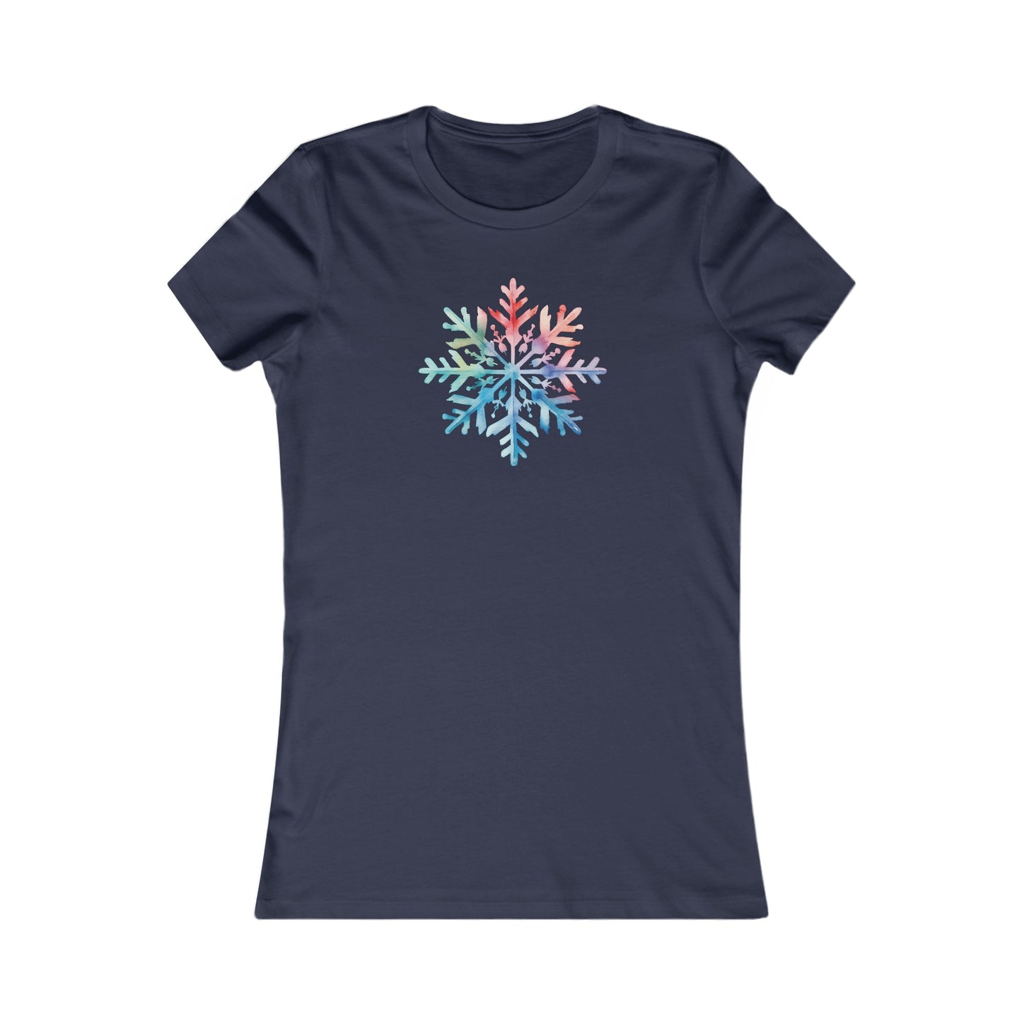 Watercolor Snowflake Fitted Tee