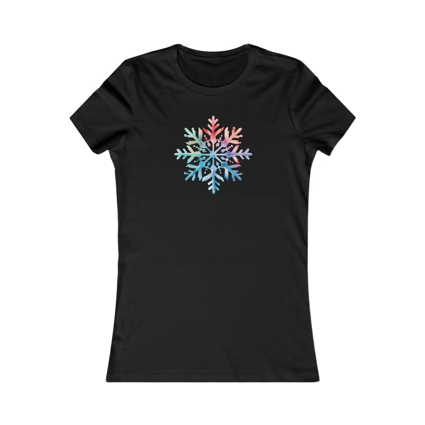 Watercolor Snowflake Fitted Tee