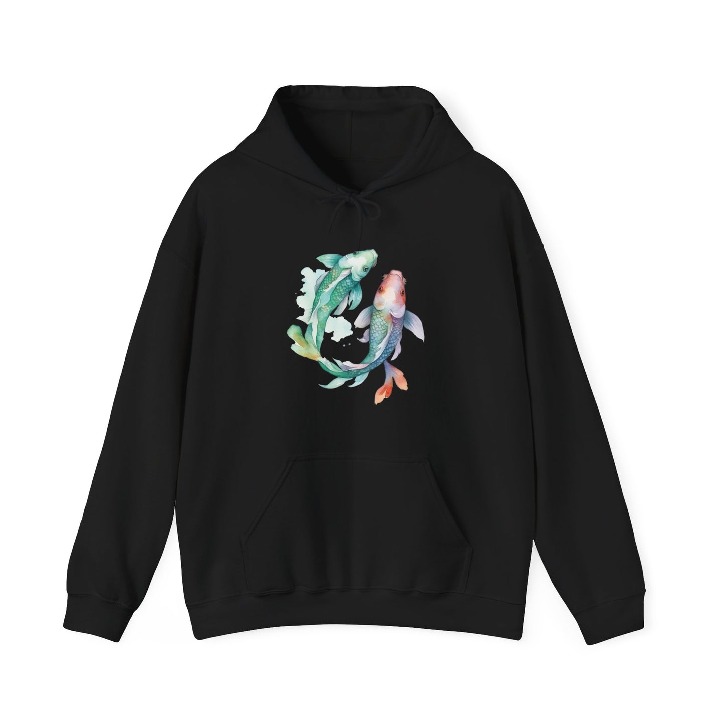 Watercolor Fish Hooded Sweatshirt